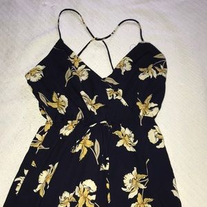 Navy Floral Jumpsuit